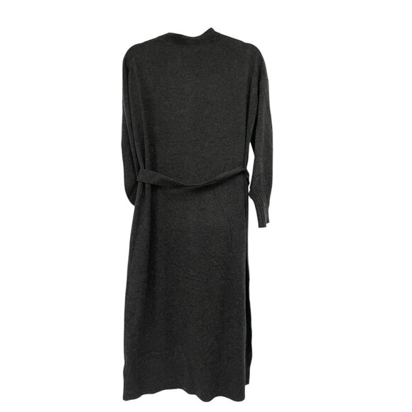 Boden Womens Sweater Dress UK 12 US 8 Gray Knit Belted Midi Vneck D0357 NWT - Picture 4 of 13